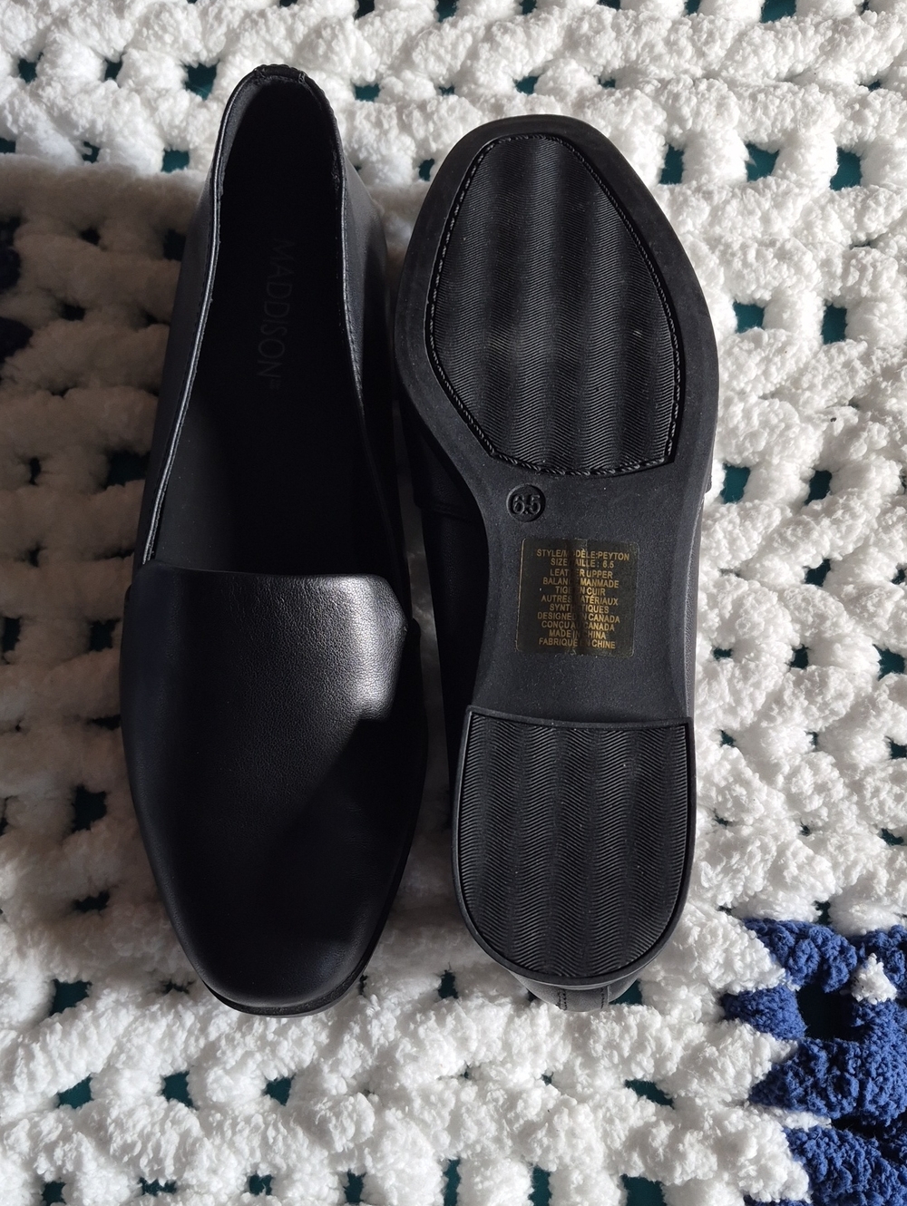 Madison Black Slip-On Loafers for Women